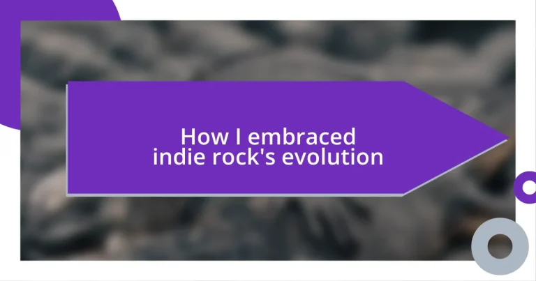 How I embraced indie rock’s evolution