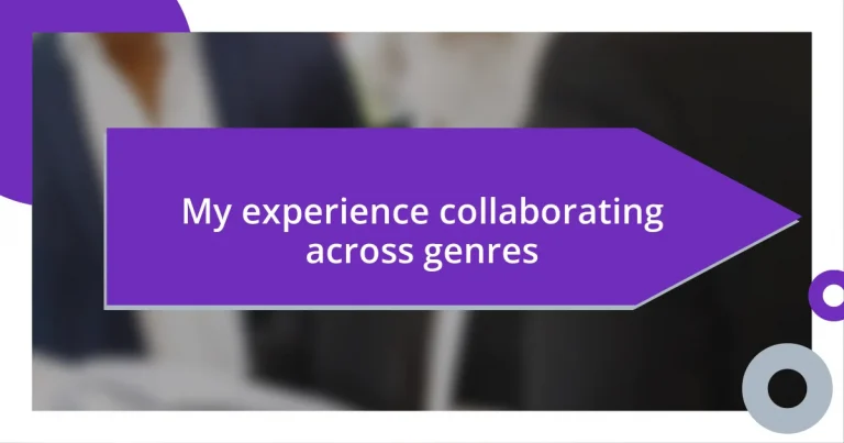 My experience collaborating across genres